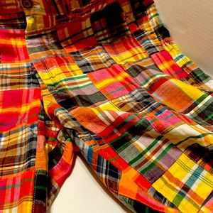 Charleston Threads Mens Preppy Madras Shorts.